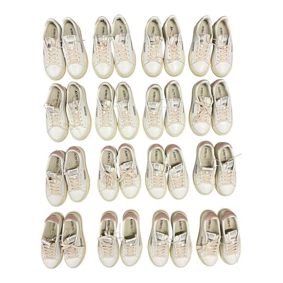 New AUTRY Dallas Kids Sneakers LOT OF 16 Sizes 31-34 White Leather Water Resist - Picture 1 of 12